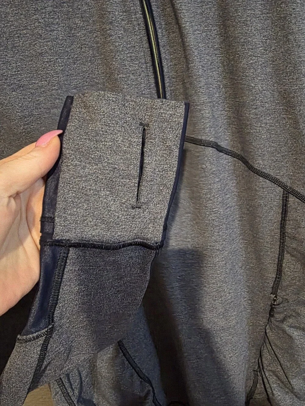 Lululemon Heathered Blue Quaterzip Pullover Womens Size 10